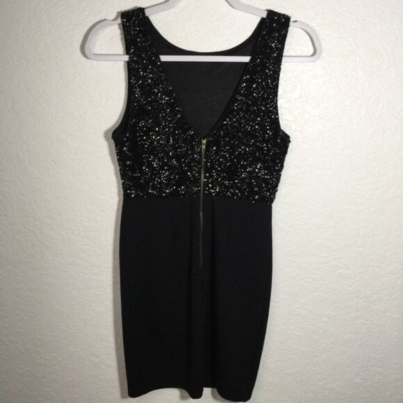 Forever 21 Connected Apparel Black Sequin Sleeveless Dress Small - Picture 2 of 8